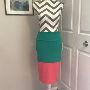 NWT LuLaRoe LLR S Color Block Cassie‎ Pencil Skirt